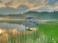 Pontoon and Mist at Sunrise