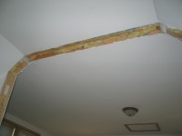 Drywall removed from ceiling