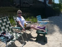 May 29 2010 Debbie Working on her Sun Burn at Dockside Debbie is working on her sunburn