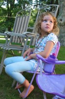 Skylar waits for dinner