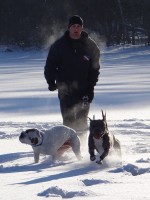 wwwDSC01929 Ryan and the dogs running on the frozen lake